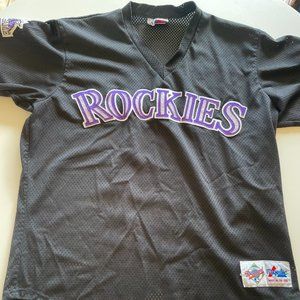 Majestic Diamond Collection  Black 1998 Colorado Rockies All-star Mesh jersey